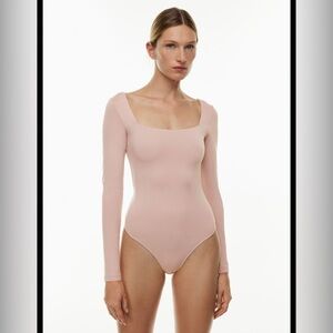 Babaton Pink Long Sleeve Bodysuit